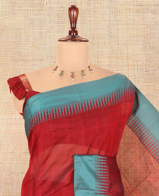 Maroon Semi-Silk Cotton Saree