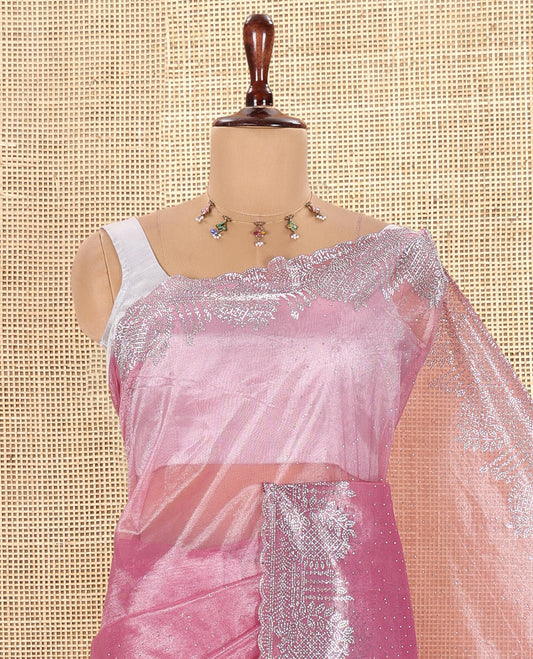 Pink Twill Net Saree