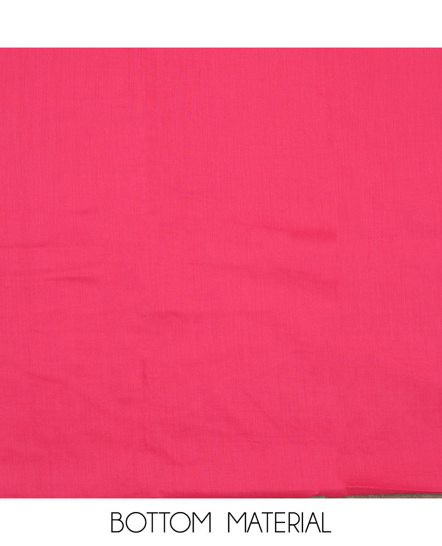 Light blue material chudidar set, rose  print with thread embroidered top, contrast bottom and sequins striped dupatta