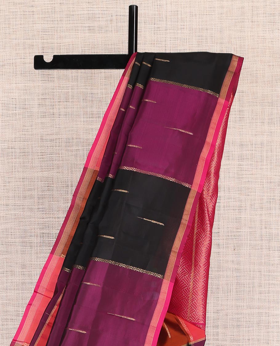 Borderless Multi-Color Buttas-Checked Vasundhara Lite Silk Mix Saree, a Zari Border, Contrast Blouse