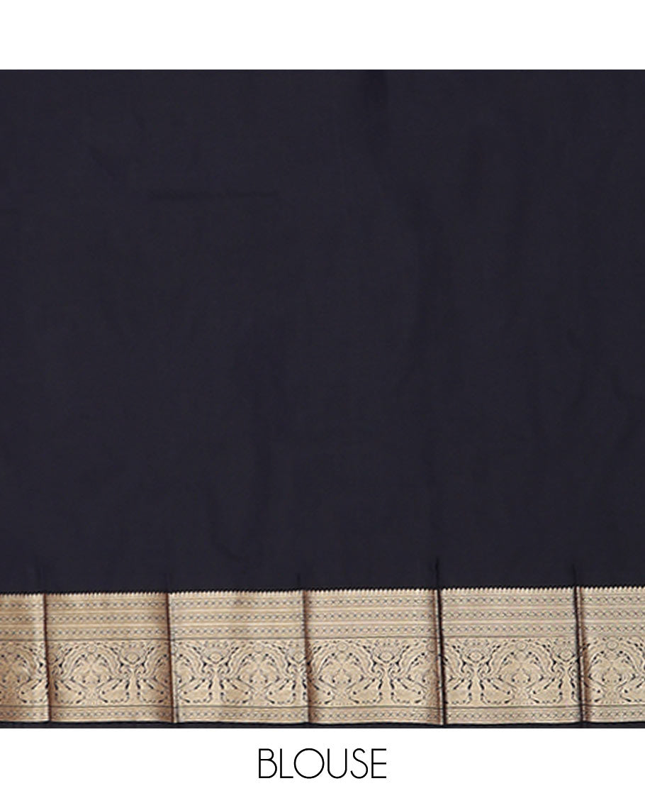 Cream butta enclosed checked budget silk saree, contrast traditional zari border, and intricate pallu