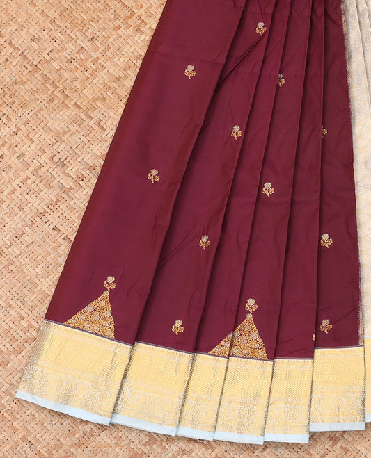 Maroon Budget Silk Saree
