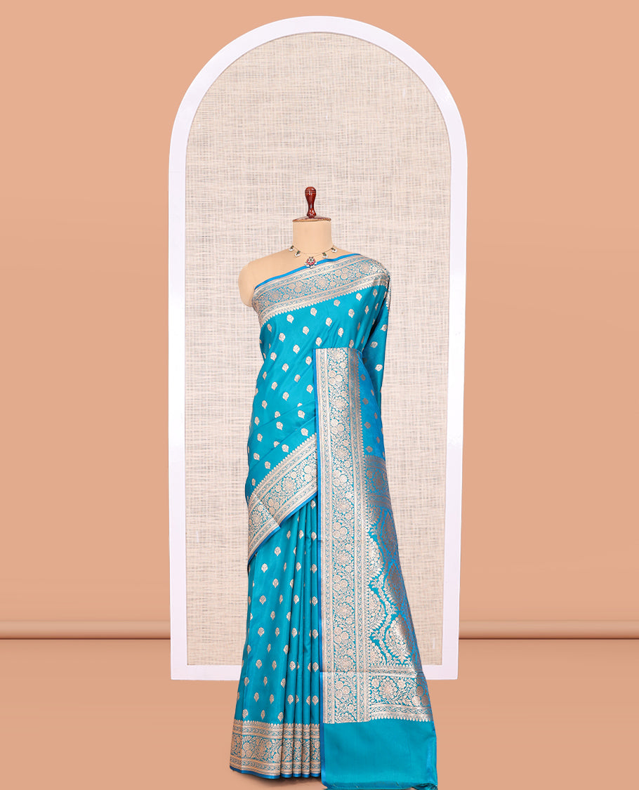 Blue Banaras Nylon Saree