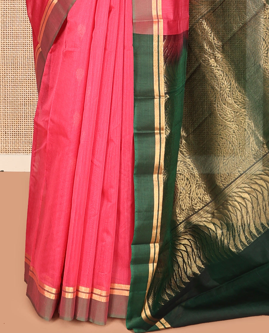 Pink Silk Cotton Saree
