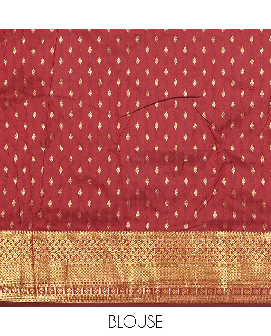 Maroon Art Silk Saree, Enriched with Zari Buttas, Traditional Border, Intricate Pallu, and a Matching Blouse