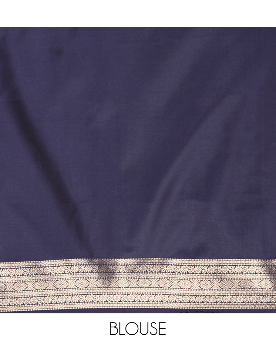 Navy Blue Elite Soft Silk Saree, Enriched with Jacquard, Buttas, Traditional Border, Grand Pallu and Matching Blouse