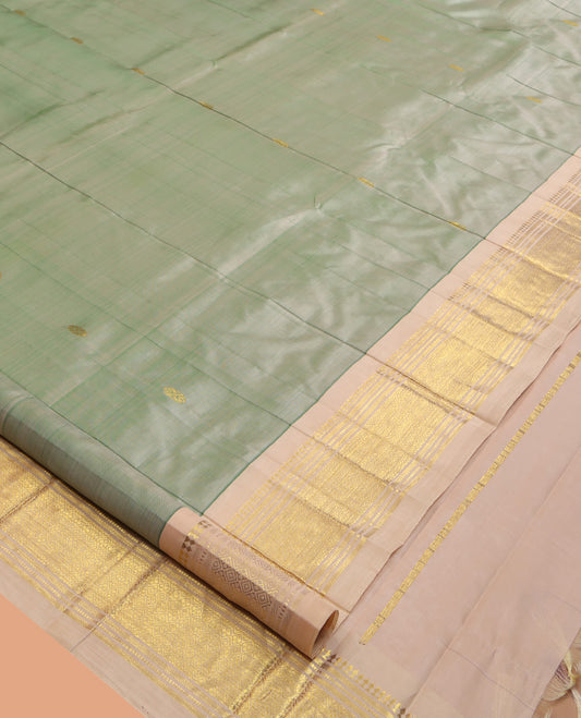 Pale Green Kanchipuram Silk Saree