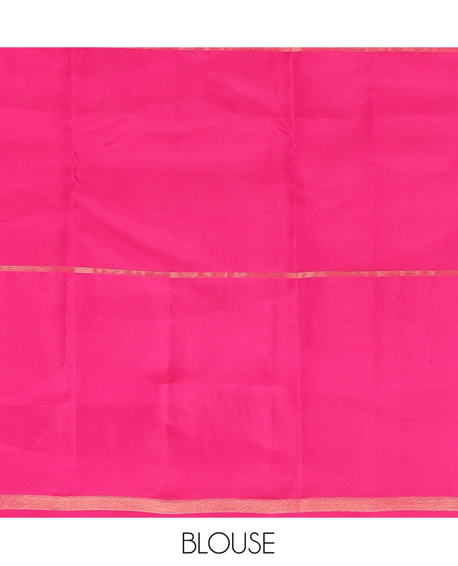 Borderless Multi-Color Buttas-Checked Vasundhara Lite Silk Mix Saree, a Zari Border, Contrast Blouse