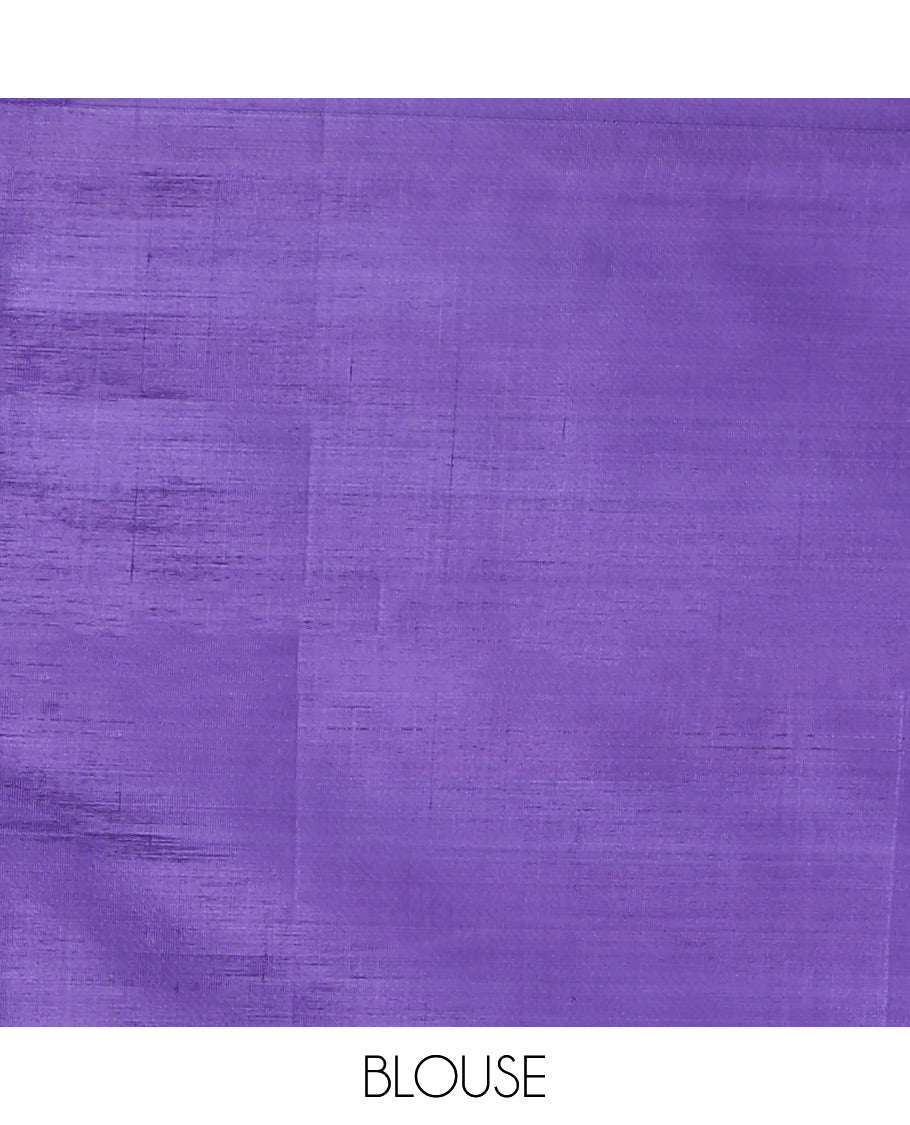 Borderless Multi-Color Checked Banana Pith Saree, Woven with Buttas, a Self-Pallu of Stripes and Buttas, and a Contrast Blouse