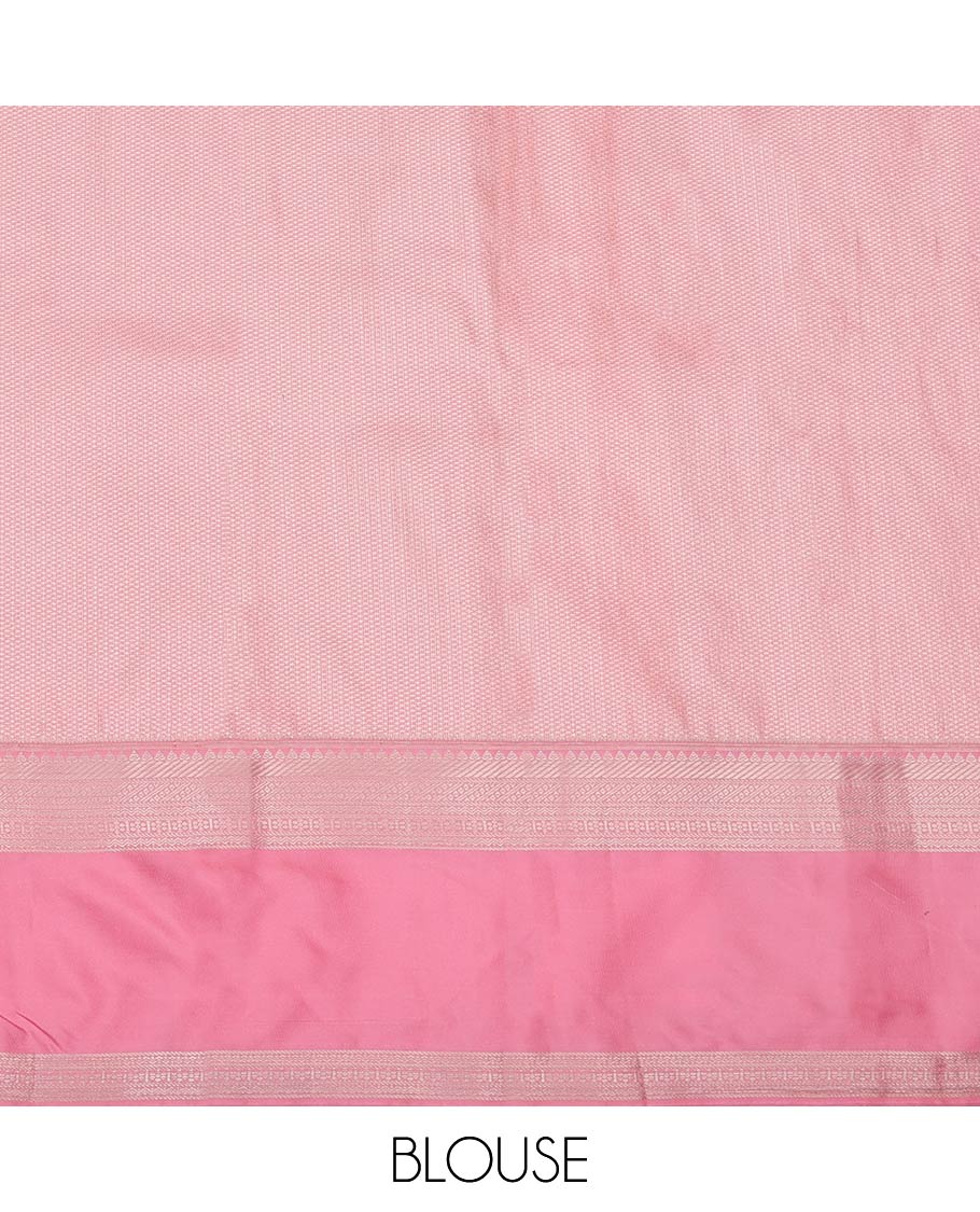 Yellow Budget Silk Saree, Sparsely Woven with Zari Buttas All Over Its Body, Complemented by a Contrast Traditional Zari Design Rettai Pettu Border, Intricately Designed Pallu, and Paired with a Contrast Blouse