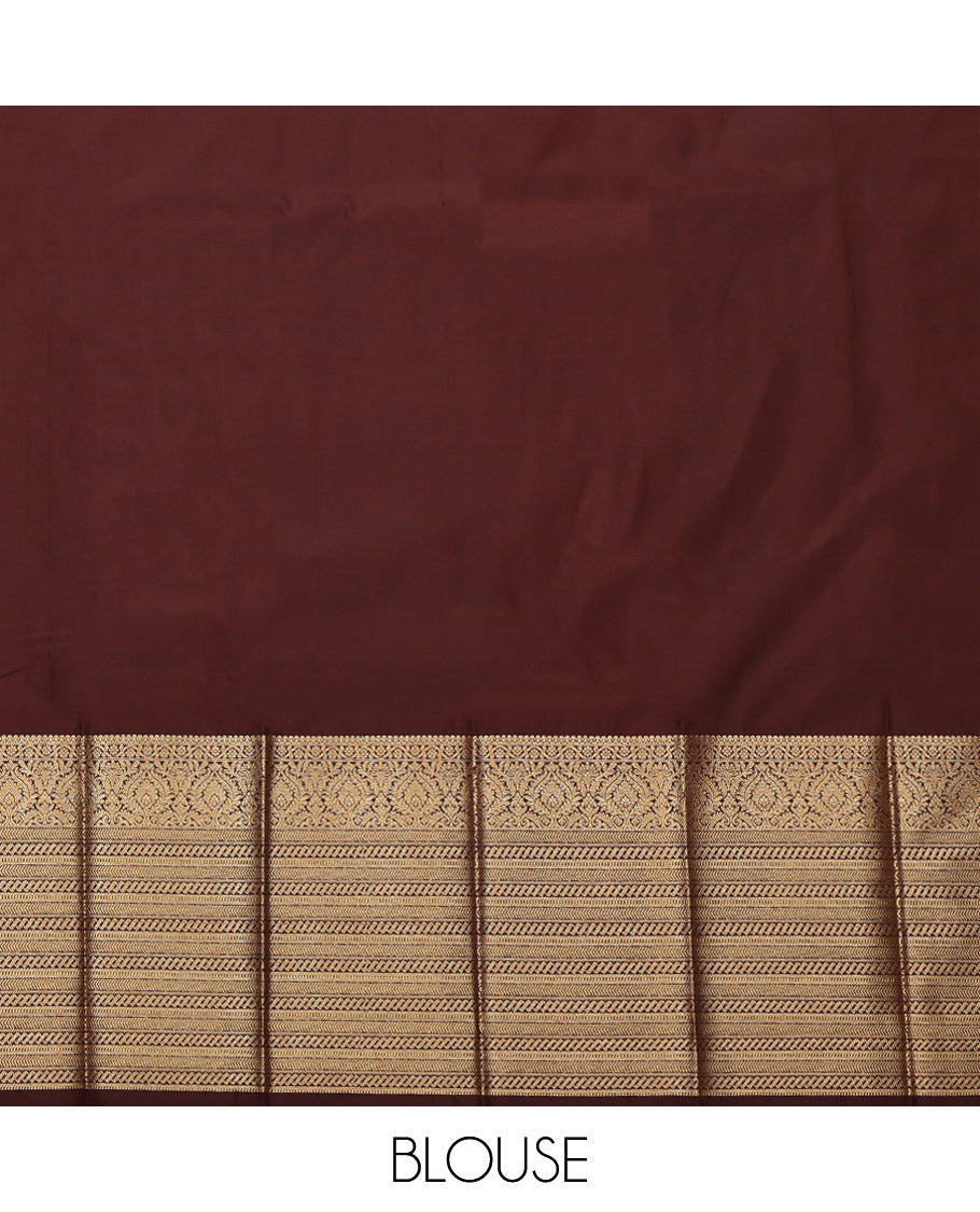 Mustard Budget Silk Saree, Sparsely Woven with Zari Buttas, Complemented by a Contrast Traditional Zari Border, Grand Pallu, and a Contrast Blouse