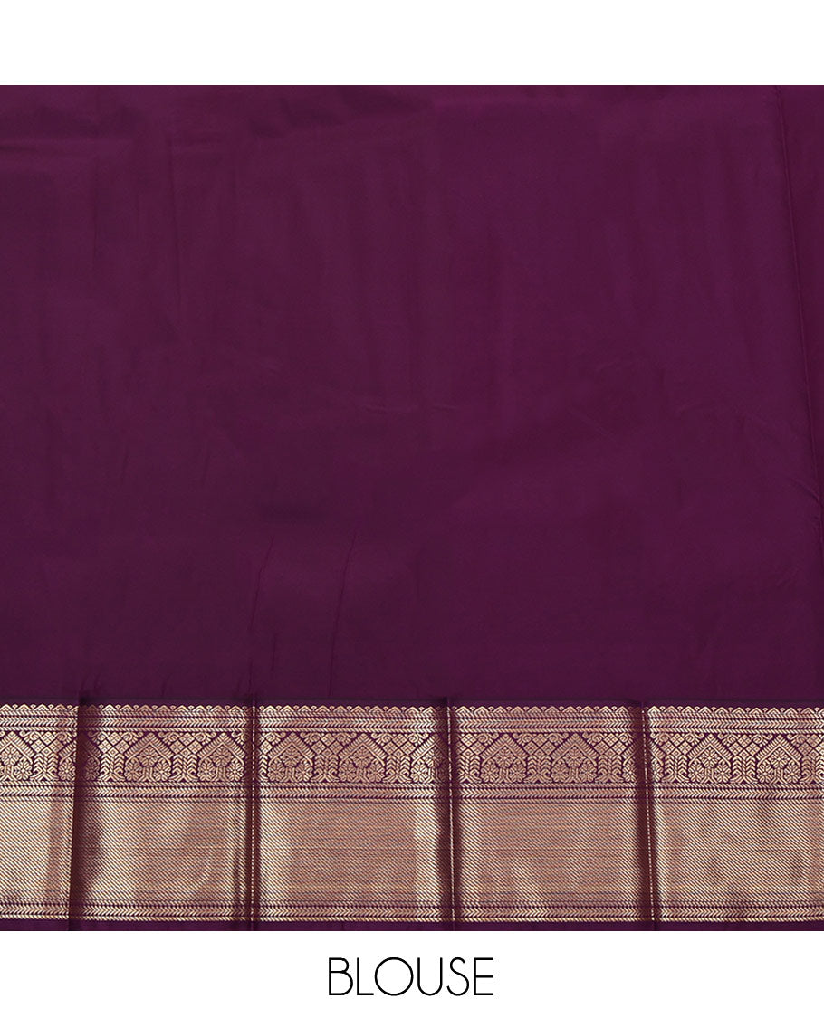 Blue Budget Silk Saree, Majestically Detailed with Zari Buttas and Stripes, Complemented by a Contrast Traditional Border, Grand Pallu, and Contrast Blouse