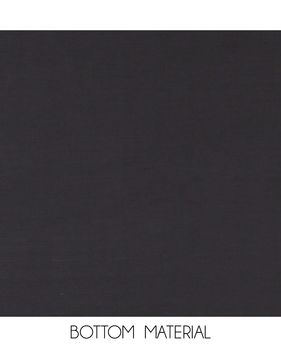 Chikku-Black Cotton Material Churidar Features Butta-Enclosed Checked Top, Contrast Bottom, and Contrast Dupatta