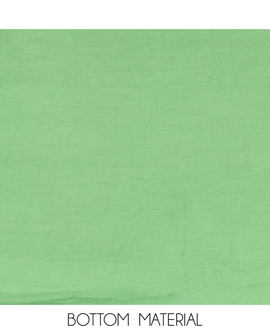 Black and Green Material Chudidar Set , Elevated with Shibori Printed Viscose Georgette Top, a Contrast Plain Bottom, Paired with Shibori Printed Dupatta