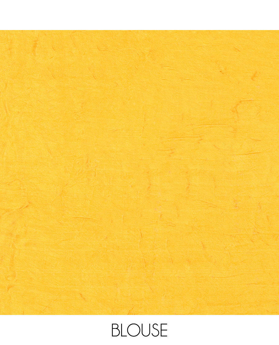 Borderless Yellow Bandhani Dola Silk Saree