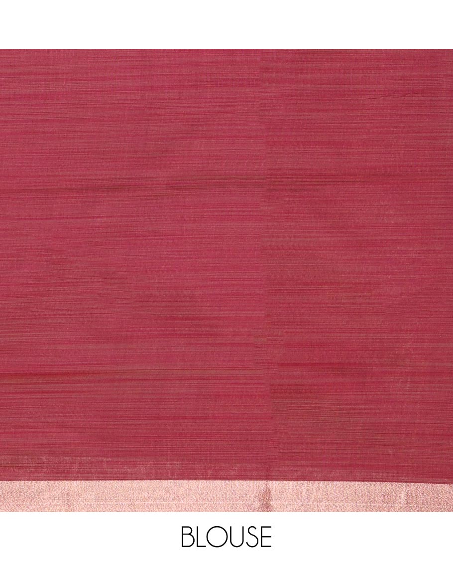 Beige Semi-Silk Cotton Saree, Adorned with Warli Print, a Tissue Border, Contrast Warli Printed Pallu, and a Contrast Blouse