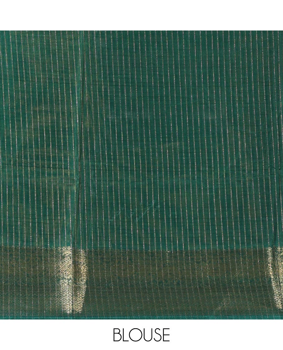 Wine zari striped & uniquely printed soft tusser saree,contrast traditional zari border,kalamkari floral print pallu & zari design blouse