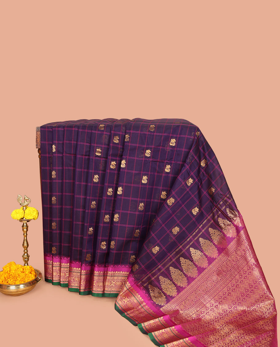 Violet Gadwal Silk Mix Saree