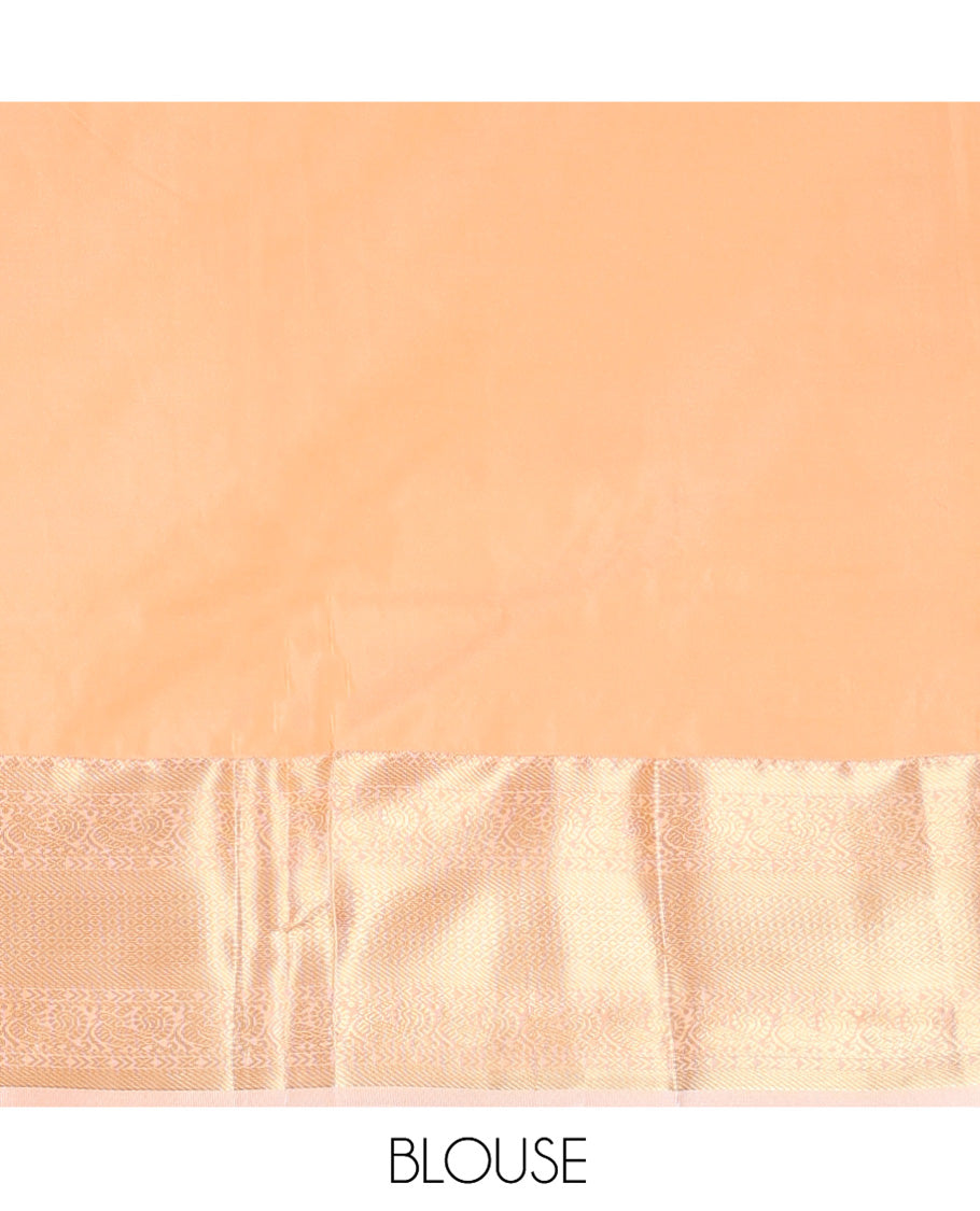 Blue Budget Silk Saree, Detailed with Zari Buttas on Its Body, Complemented by a Contrast Traditional Zari Design Border, Intricately Designed Pallu, and Paired with a Contrast Blouse