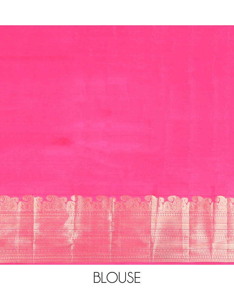 Dark pink buttas vasundhara elite silk saree with self zari design border & argyle design pallu