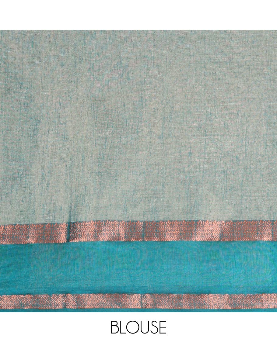 Pink kicha tissue saree with contrast zari bentex border & zari pallu along with contrast blouse