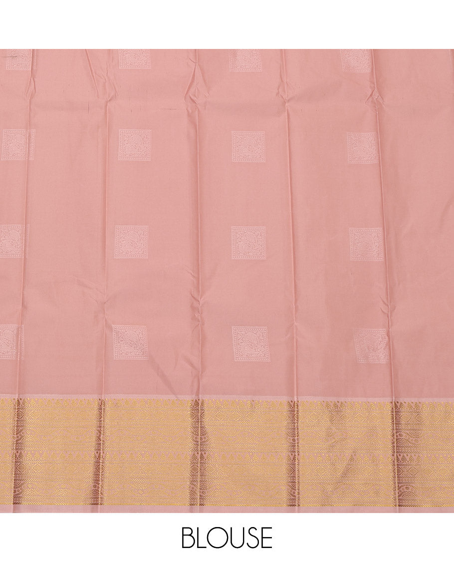 Wine Budget Silk Saree, Spotlighted with Zari Buttas, Complemented by a Contrast Traditional Zari Design Border, Grand Jaal Pallu, and a Contrast Blouse