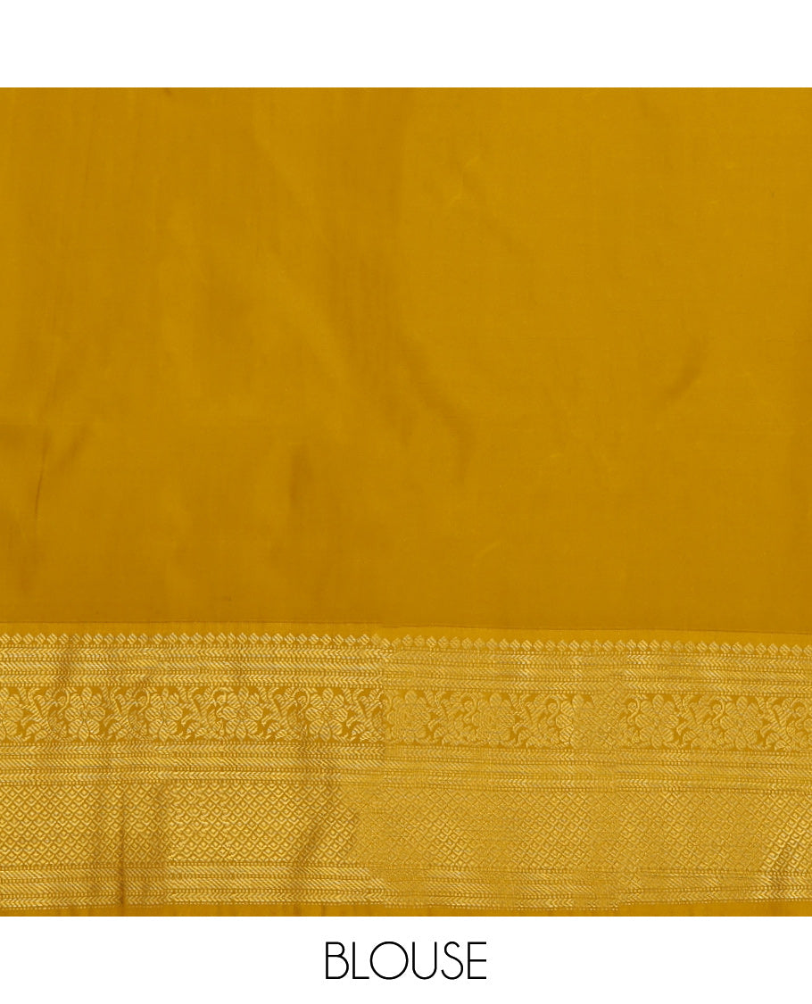 Green Budget Silk Saree, Featuring Zari Butta Enclosed Checks on Its Body, Complemented by a Contrast Traditional Zari Design Border, Sparsely Woven Pallu, and Paired with a Contrast Blouse