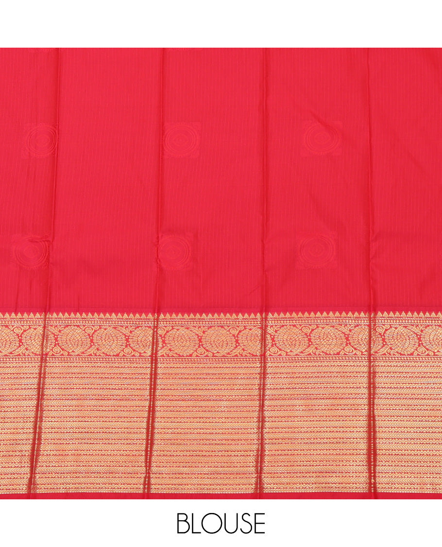 Yellow Zari Butta and Stripes Budget Silk Saree