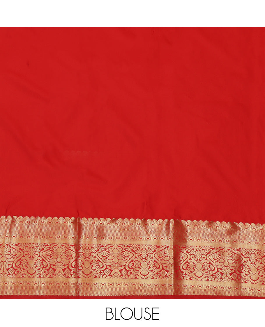 Blue Art Silk Pavadai Material Set