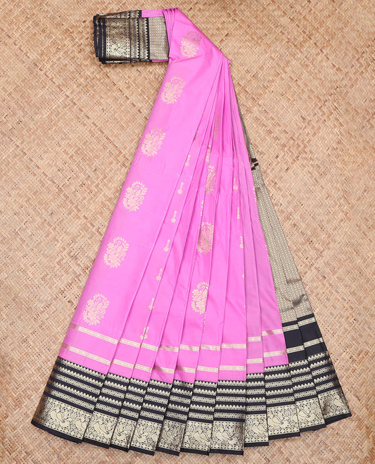 Pink Zari Butta Budget Silk Saree