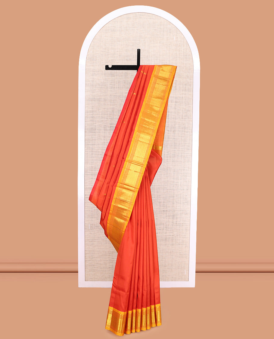 Orange Woven Kanchipuram Silk Saree
