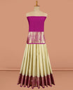 Cream Art Silk Pavadai Material Set