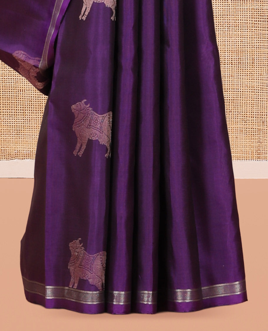 Dark Violet Mayuri Soft Silk Saree