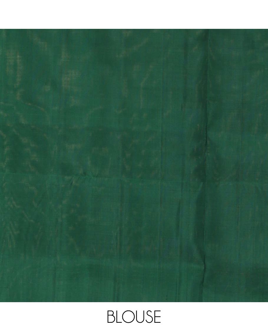 Borderless orange thazampoo rekku motifs steeped soft silk saree, contrast pallu of chevron designs