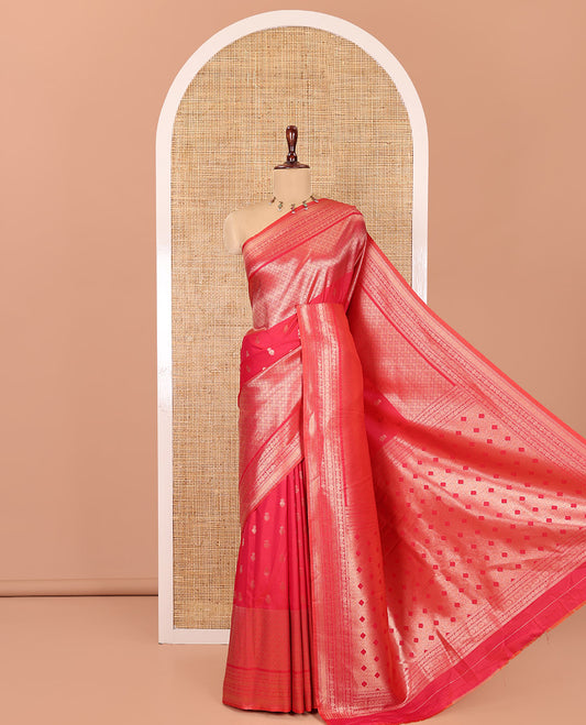 Rani Pink Elite Soft Silk Saree, Enriched with Jacquard, Buttas, Traditional Border, Grand Pallu and Matching Blouse
