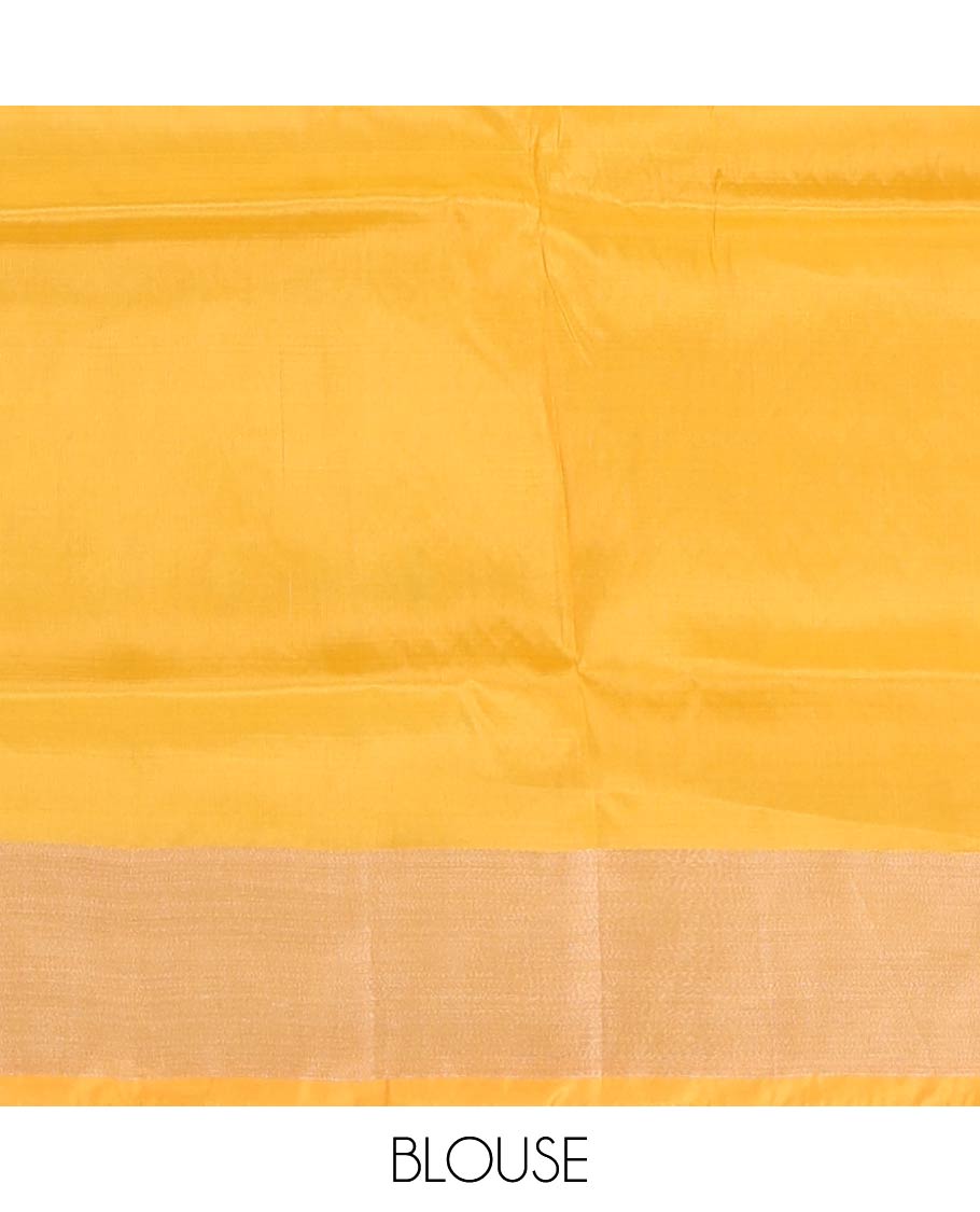 Blue zari buttas Uppada saree, contrast bavanji border, and jaal pallu