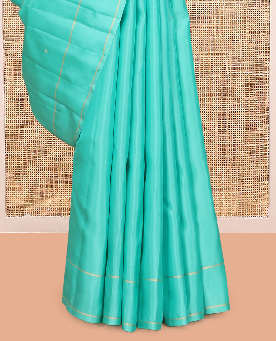 Blue Vasundhara Lite Silk Mix Saree, Bedecked with Zari Buttas, a Bodi Border, Pallu of Seppu Rekku, and a Matching Blouse