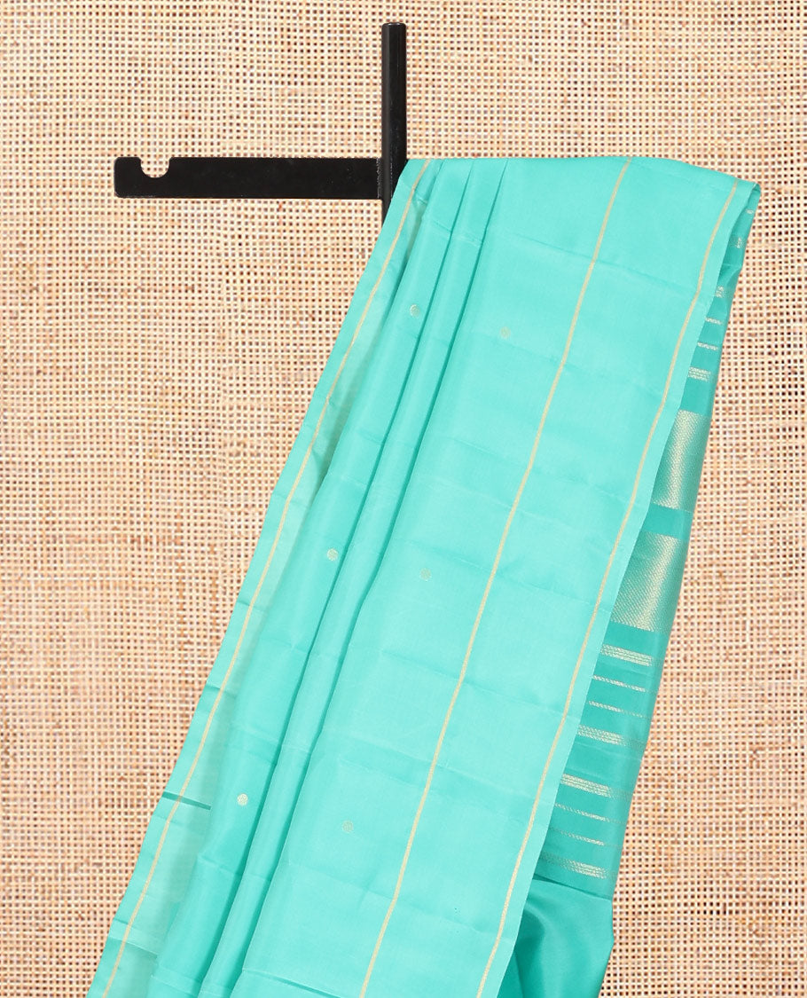 Blue Vasundhara Lite Silk Mix Saree, Bedecked with Zari Buttas, a Bodi Border, Pallu of Seppu Rekku, and a Matching Blouse