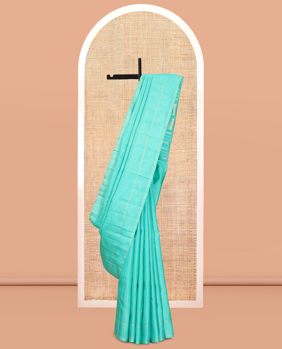 Blue Vasundhara Lite Silk Mix Saree, Bedecked with Zari Buttas, a Bodi Border, Pallu of Seppu Rekku, and a Matching Blouse