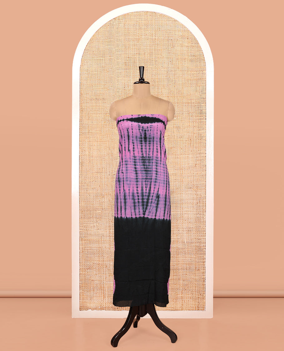 Black and Pink Material Chudidar Set , Elevated with Shibori Printed Viscose Georgette Top, a Contrast Plain Bottom, Paired with Shibori Printed Dupatta