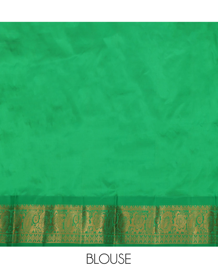 Cream Pure Silk Pavadai Material Set