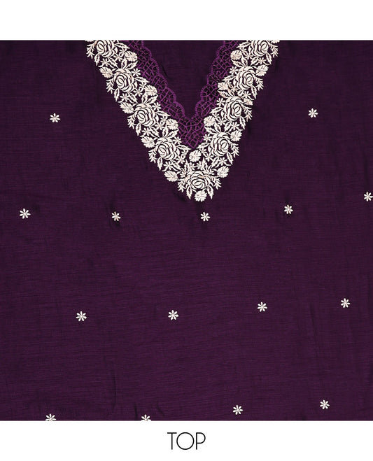 Dark Violet Material Chudidar Set