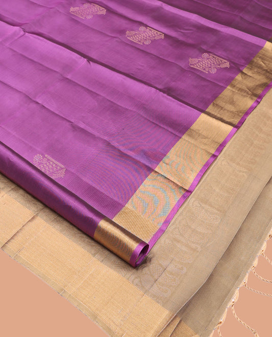 Purple Mayuri Lite Silk Mix Saree