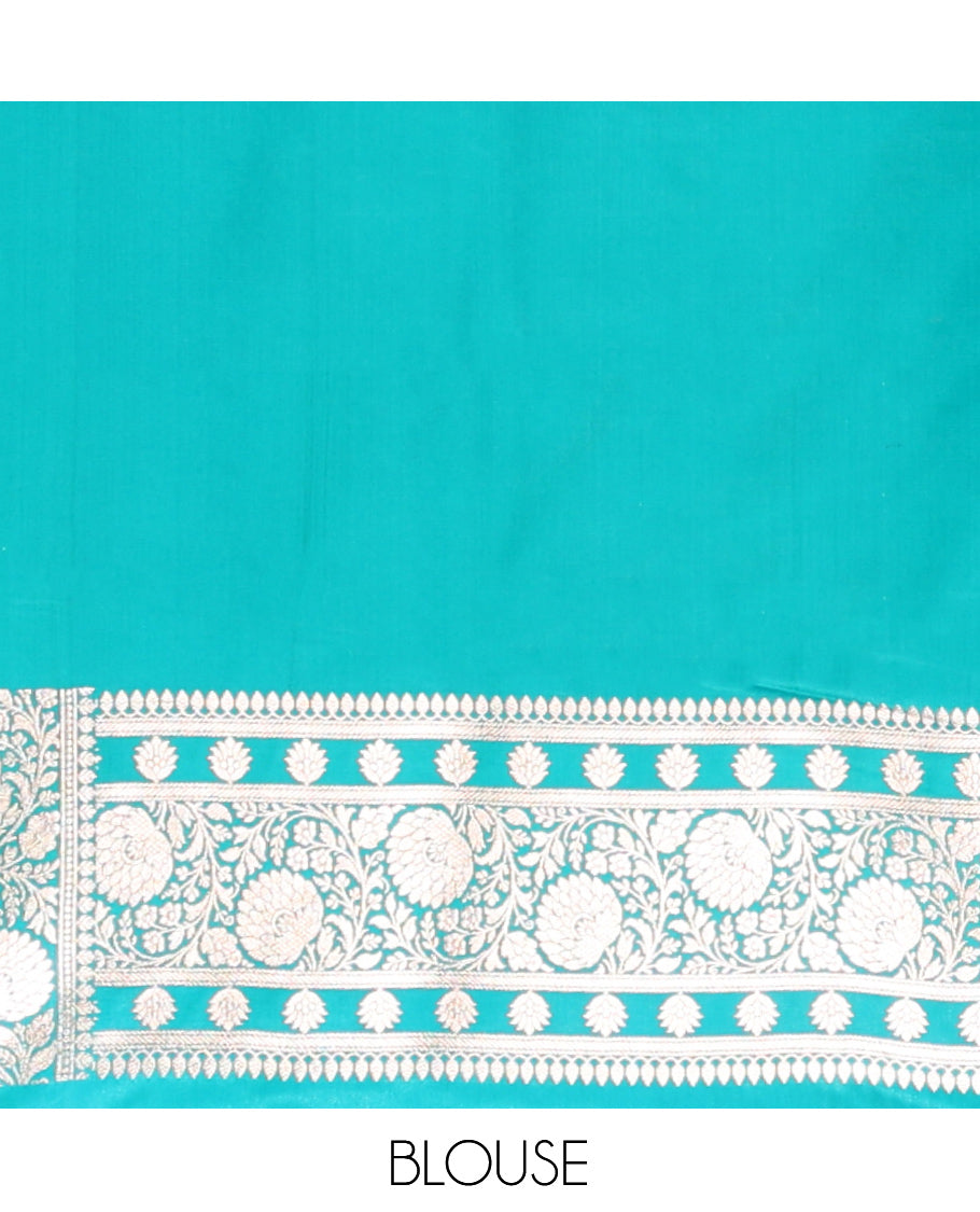 Purple Banarasi Nylon Saree, Gleamed Up with Jacquard, Contrast Floral Creeper Zari Border, Intricate Pallu, and a Contrast Blouse