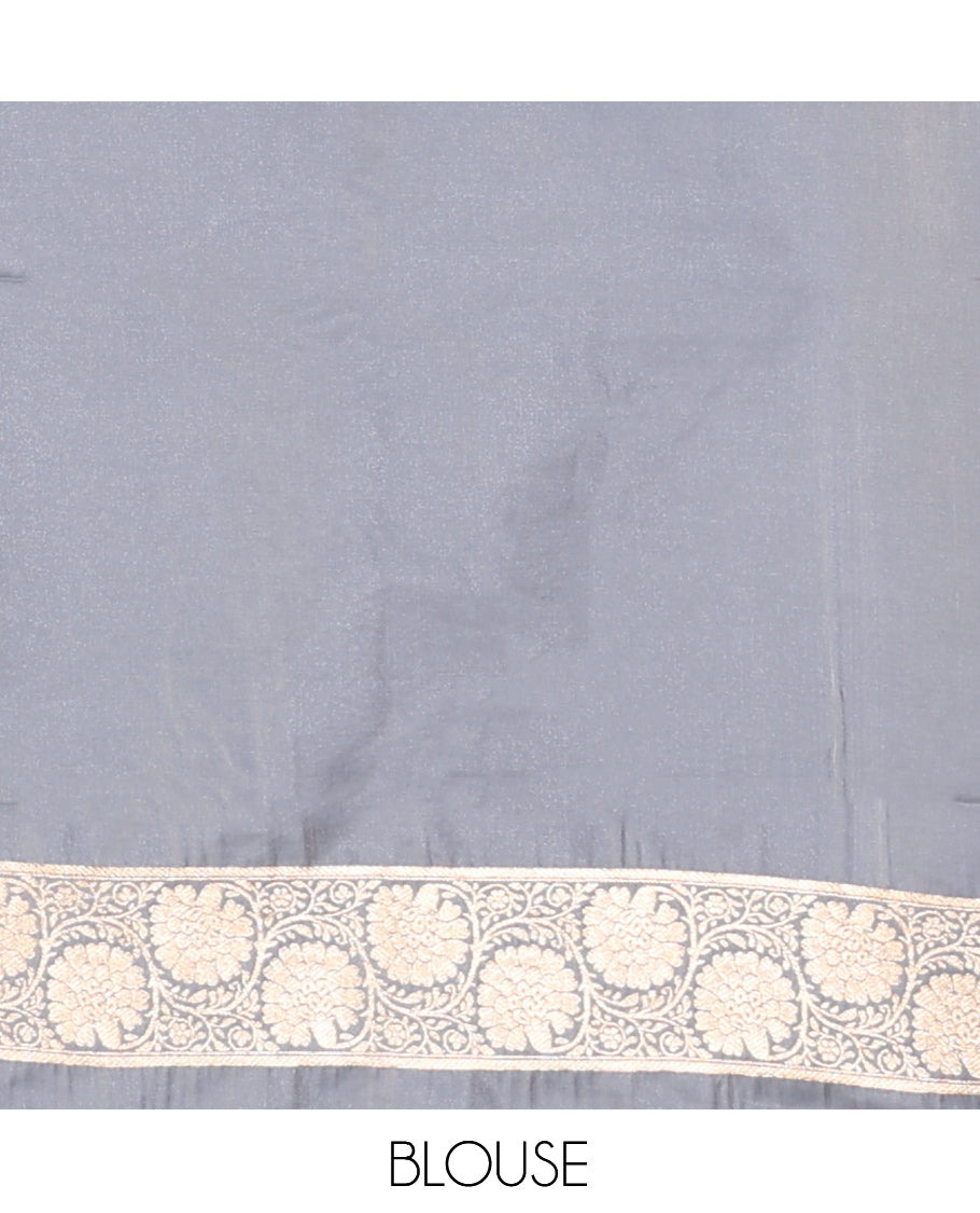 Grey Banaras Nylon Saree
