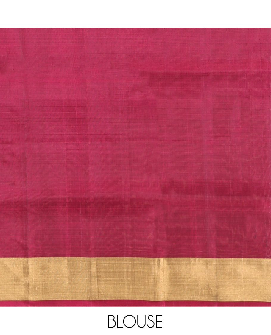 Brown Mayuri Lite Silk Mix Saree, Sparsely Woven with Butterfly Buttas on Its Body, Highlighted by Zari Bavanji Border, Complemented by a Contrast Pallu of Chevron Designs, and Paired with a Contrast Blouse