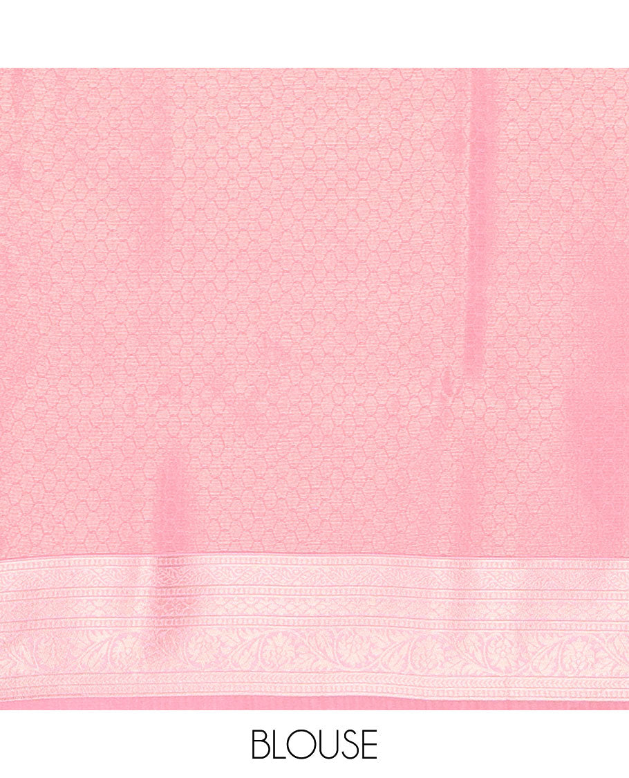 Maroon Elite Soft Silk Saree, Enriched with Checked Design on Its Body, Complemented by a Contrast Border of Jungle-Themed Flora-Fauna Motifs, a Pallu of Checked Design, and Paired with a Contrast Blouse