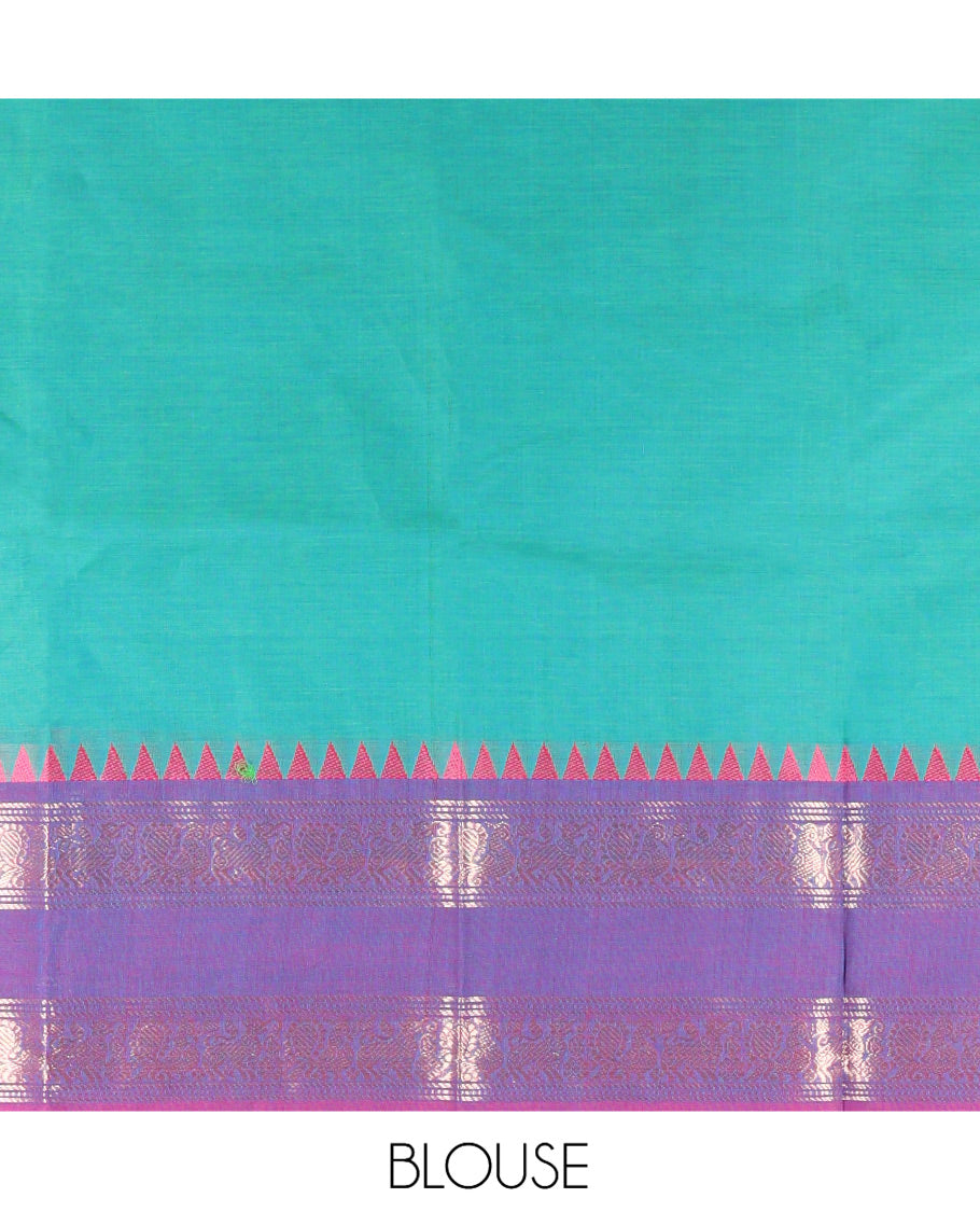 Rama Green Plain Chettinad Cotton Saree
