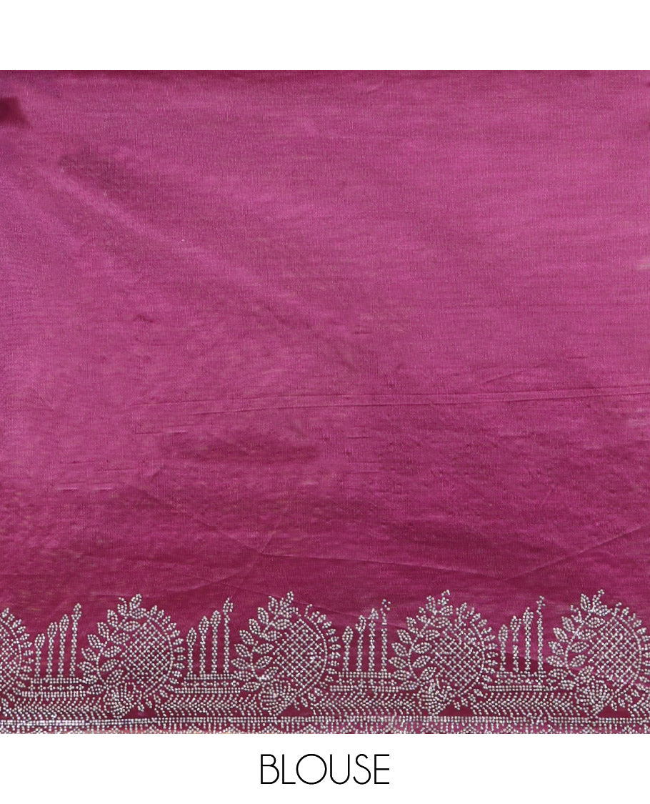 Purple Twill Net Saree