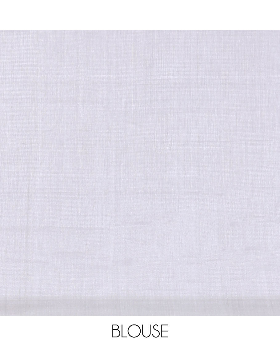 Borderless plain Grey khadi cotton saree